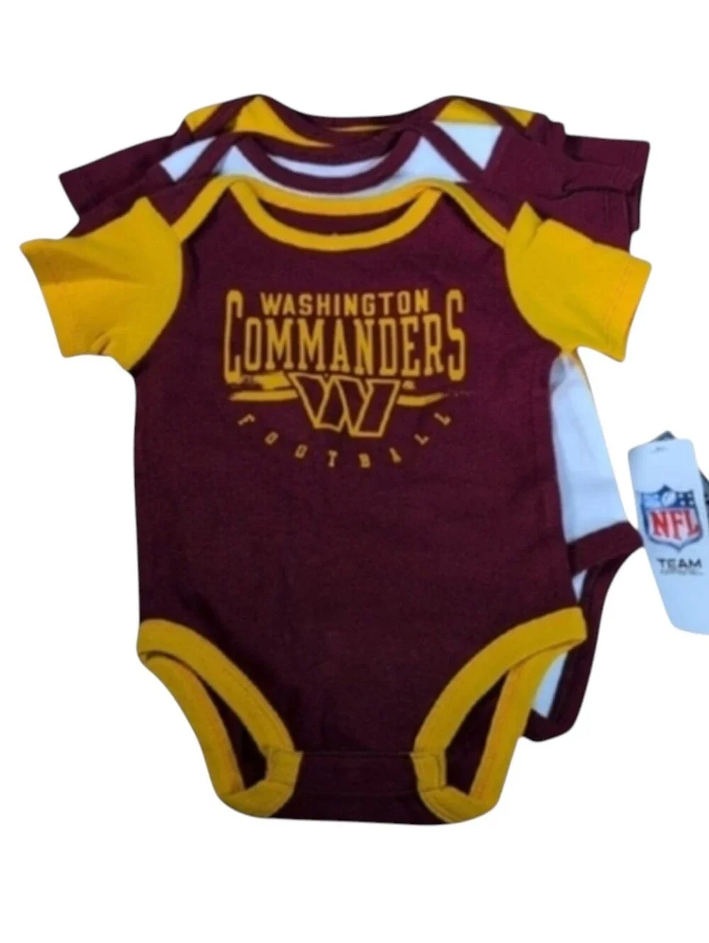NFL Washington Commanders Baby Creeper Onesies Size 3-6 Months Set Of 3